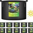iPower 10-Pack 25 Gallon Grow Bags Heavy Duty Thickened Nonwoven Aeration Fabric Pots Plant Containers with Handles for Planting Vegetables, Fruits, Flowers, Black