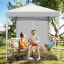 VINGLI 6.5x6.5 Pop Up Canopy Tent with Sidewalls, Outdoor Gazebo Canopy Tent, Patio Event Tents Outdoor Event Shelter for Parties (White)
