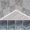 Duzzy 158 Inch Flexible Quarter Round Molding, Peel and Stick Silicone Rubber Trim Suitable for Shower Pans Gap and The Base of Staircase, White