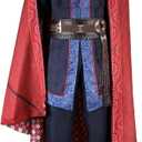 HLENOK Men's Cosplay Costumes Cloak Robe Medieval Master Dress Up Suits Halloween Masquerade Outfits XL