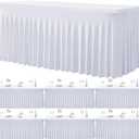 6 Pack Spandex White Table Clothes for 6 Foot Rectangle Tables, Wrinkle Free Stretch Table Cloths 6ft Fitted Tablecover Desk Skirt for Birthday Parties Wedding Banquet Baby Shower (6FT(6pack))