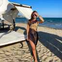 Mekong Delta Calla Me Maybe Mesh Cover-Up Beach Swim Dress Black (Black, M)