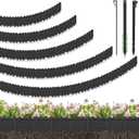 BLACKVINE 30Pcs 30ft (5'' Exposed Height) Plastic Landscape Edging Border,Flowerbed Garden Border Edging for Landscaping,Flower Bed Lawn Yard Edging Borders,Garden Edger Border Divider - 3D Weaving