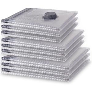 VMstr 9 Pack Travel Vacuum Storage Bags, Vacuum Packing Seal Bags for Luggage, Carry-on Size Space Saver for Clothes and Clothing Travel