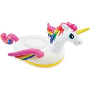 INTEX Enchanted Unicorn Inflatable Pool Float: Animal Pool Toy for Kids 2 Heavy-Duty Handles 88lb Weight Capacity 89" x 68" for Ages 3+