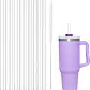 2 x 10 Pcs Replacement Straw for Stanley Cup 40 oz 30 oz 64 oz Tumbler, Dishwasher Safe Clear Reusable long Straws with Cleaning Brush for Stanley Adventure Tumbler Accessories