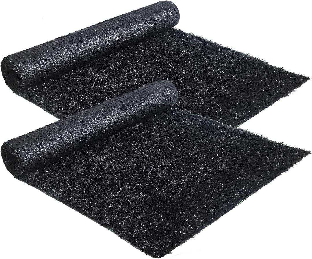 2 Pack Imitation Grass Design Recycled Rubber Mulch,Each Piece 8' x 2'Rubber Mulch for LandscapingWalkway paversBlack Mulch for Landscaping