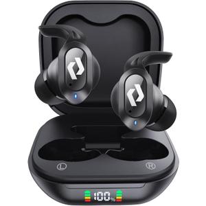Bluetooth Earbuds Wireless Ear buds Wireless Charging Case Waterproof Headphones Built in Microphone Stereo Bass 64H Playback LED Power Display for iPhone Android Phones Computer Sports Gaming Workout
