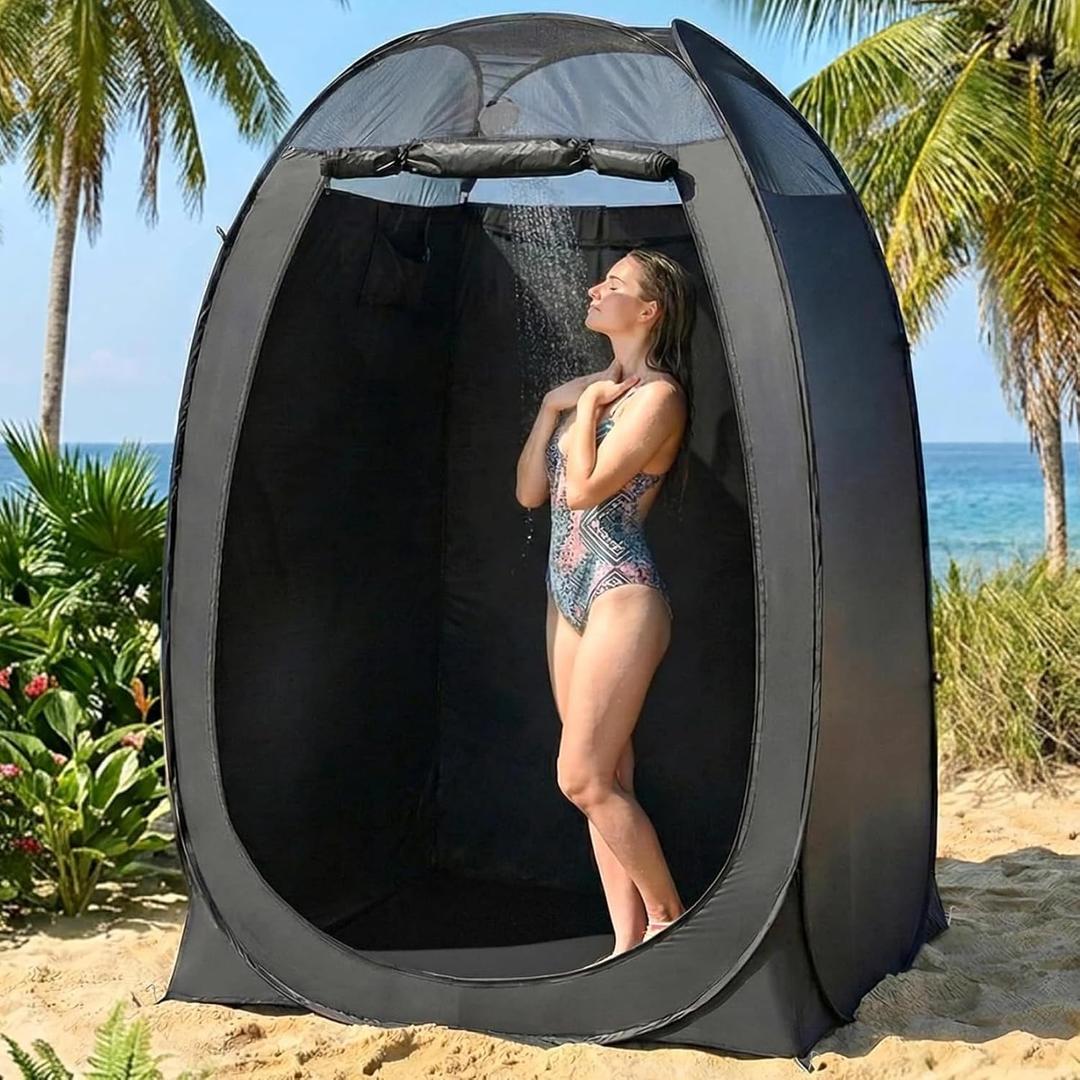 Alvantor Shower Tent Pop Up Changing Room Outdoor Shower Enclosure Pop Up Privacy Shelter Toilet Tent Camping Dressing Portable Shelter Teflon Coating Fabric 4x4x7' Patent Pending