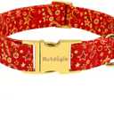 Medium Christmas Dog Collar,Adjustable Dog Christmas Collar, Red Plaid Puppy Collar, Cute Dogs Collars Holiday Collars for Girl Boy Dogs-M