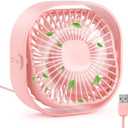 RJVW 4 Inch Small USB Desk Fan, 3-Speed Portable & 360°Rotatable Mini Cooling Fan, USB-Powered Desktop Fan for Home Office Bedroom Dorm Indoor Outdoor Summer Gift
