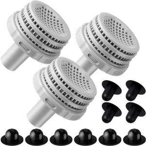 13 Pcs Swimming Pool Water Jet Connectors Replacement Parts Kit Small Strainers with Pool Outlet Strainers, Inlet Nozzles and Hole Plugs, 1.25 Inch Fittings with 10 Pcs Rubber Plugs