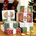 JOYIN 12PCS Christmas Cookie Boxes for Gift Giving, 8.5" x 5.75" x 2.75" Xmas Holiday Bakery Treat Boxes with Window, 4 Design Cookie Containers Box for Baked Goods, Cupcake, Pastry, Candy