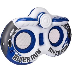Intex River Run Blue/White Plastic Inflatable Float for Two Intex River Run Blue/White Plastic Inflatable Float for Two