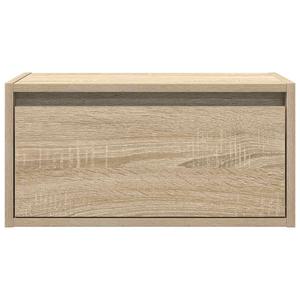 Wall-mounted Bedside Cabinet with LED Lights Sonoma Oak vida XL