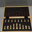 AMEROUS 15 Inches Magnetic Wooden Chess Set - 2 Extra Queens - Folding Board - Pieces Storage Slots, Handmade Portable Travel Chess Game - Beginner Chess Set for Kids, 6 up Age