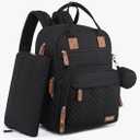 RUVALINO Diaper Bag Backpack, Multifunction Travel Pack Maternity Baby Changing Bags, Large Capacity, Waterproof, Black