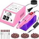 LAVAED Professional Nail Drill Electric Nail File Kit, Nail Filer Electric with 156pcs Sanding Bands and Nail Dril Bits for Acrylic, Gel Nail Manicure and Pedicure, Pink