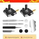 Joystick Replacement Kit for Oculus Quest 2/3 Controller, Repair Kit for Meta Quest 2/3 Controller, Include 2 Joysticks, T5 Screwdriver, Tweezer, Pry Tool, 4 Thumbstick Grips (Black-11-in one)