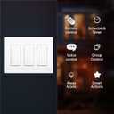 MOES Smart Single Pole Light Switch, 2.4GHz WiFi Wall Switch, Needs Neutral Wire, Multi-Control, Smart Life/TUYA APP Control, Voice Control with Alexa/Google Home, White 3 Gang