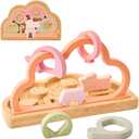 Baby High Chair Toys Bead Maze Infant Table Cloud Montessori Sorting Toys (Peach)