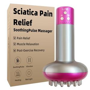Yuonry Sciatica Pain Relief Device – Deep Tissue Massager for Sciatica, Nerve, Back, Leg, Hip & Muscle Pain Relief with Pulse, Heat, Vibration, Red Light, Purple