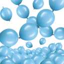 Meanplan 100 Pcs Link Balloon Linking Latex Connected Balloons Linkable for Easter Independence Day Carnival Wedding Party Decoration(10 Inch,Sky Blue)