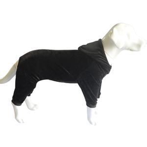 Dog Pajamas Pet Jumpsuits PJS for All Seasons, Velvet Dog Hoodies 4 Legs Four Feet Dog Onesies Stylish PJS Puppy Costume Cotton Liner Warm Pet Clothes for Small Medium Large Dogs Black, XXXL