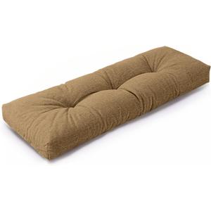 Indoor Bench Cushions, Tufted High-Density Foam Cushions for Indoor Furniture, Soft Bench Seat Cushion with Non-Slip Bottom, 42" X 16" X 4 (Brown)