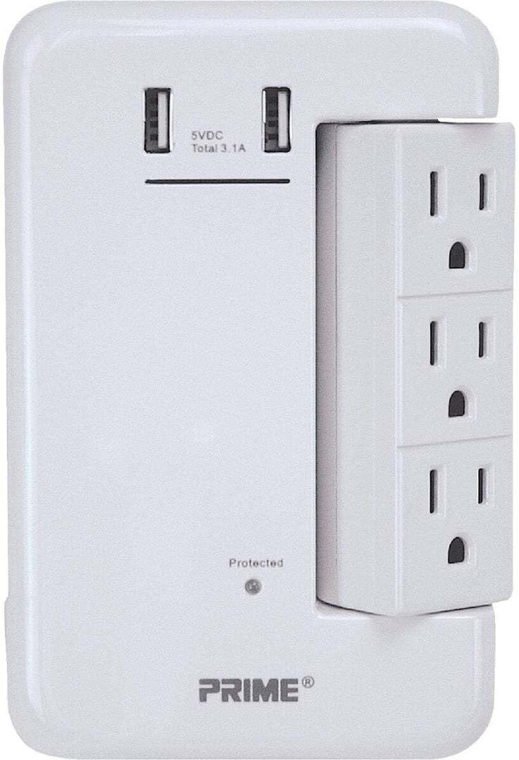 PRIME  WIRE 6 OUTLET 950 SURGE TAP W/USB