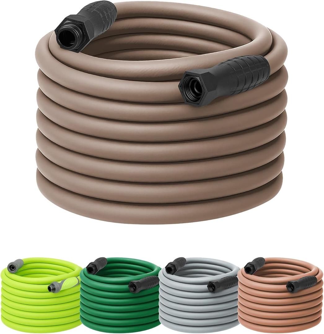 Flexzilla Colors SwivelGrip Garden Hose 5/8 in. x 100 ft., Lightweight All-Weather Water Hose, Durable and Flexible, Leak-Free Connections, Brown Mulch