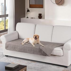 TAOCOCO 100% Waterproof Sofa Cushion Cover Reversible Couch Seat Cover for Dogs Pets Couch Cover for Chaise Sectional Sofa U Shape Furniture Protector Sofa Slipcover(Sofa, Light Brown) (3070 Inch (Pack of 1))