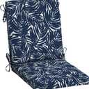 Arden Selections earthFIBER Outdoor Dining Chair Cushion, 20 x 20, Water Repellent, Fade Resistant, 1-Piece Cushion for Dining Chairs 20 x 20, Navy Blue King Palm