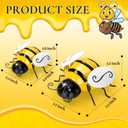 Otoolling 8 Pcs Metal Bee Wall Art Decor 3D Iron Honey Bee Wall Art Ornament Hanging Sculptures for Garden Outdoor Table Yard Greenhouse Fence Honeybee Baby Shower Decorations (4.5 Inch,5.5 Inch)