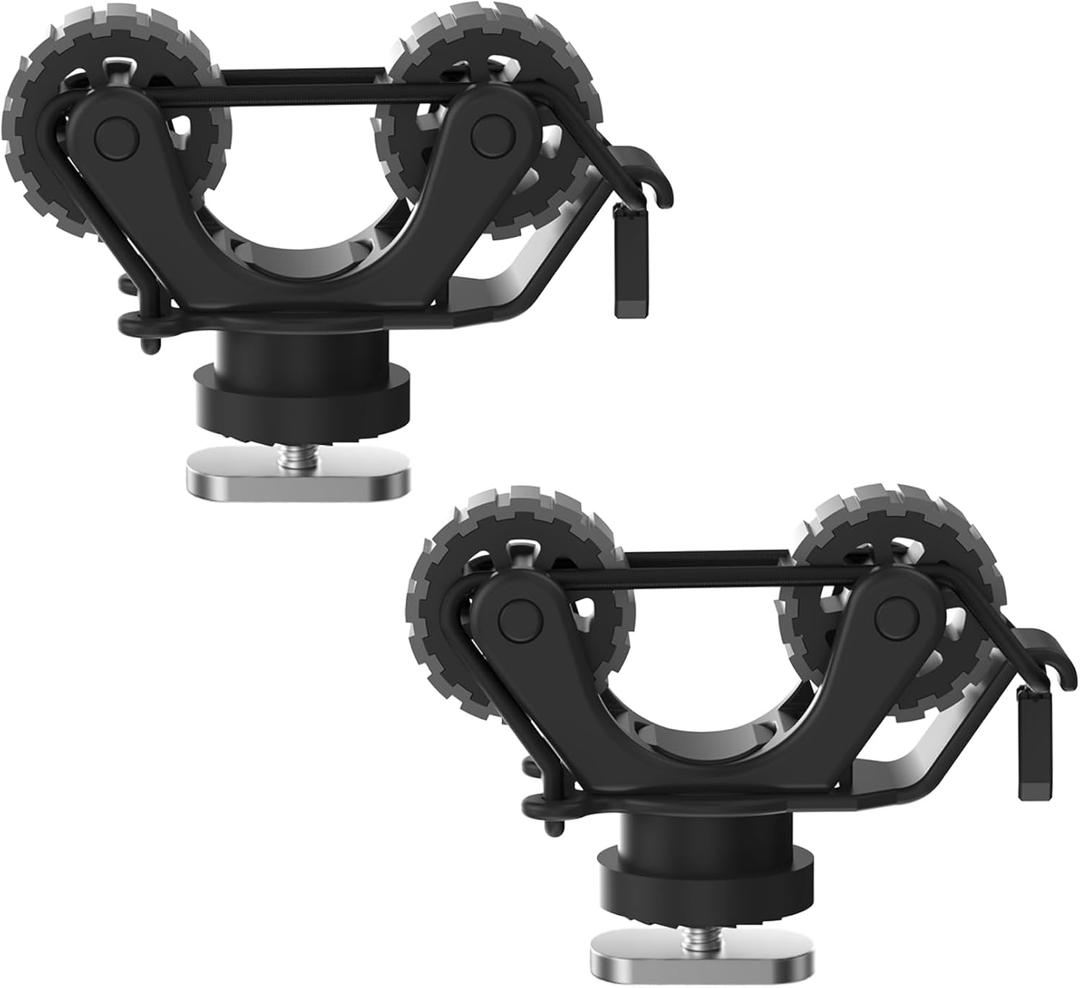 1005 2 PCS Kayak Paddle Holder Track Mount Accessories, Compact Space-Saving Rail Rack with Rubber Rollers, Tool-Free Install & Quick Remove, Compatible with Most Kayak Tracks (Black)
