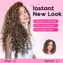REECHO Curly Hair Extensions - 4PCS 18" GoGo Curly Clip in Hair Extensions 100% Super Protein Hairpieces with Invisible Lace Weft Silky Soft Natural Look for Women - Chocolate Brown with Lighter Ends