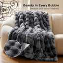 Bedsure GentleSoft Fluffy Fuzzy Tie-dye Dark Grey Throw Blanket for Men, Soft Cozy Minky Fleece Faux Fur Blanket for Couch, Mens Room Decor Charcoal Gray Bed Cover, Thick Warm Plush Gifts
