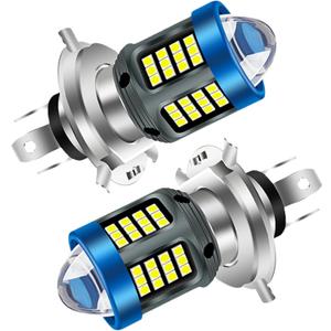 Windance 2Pack, H4 LED Bulb 1200LM 13W with Lens, Hi/Lo Beam Super Bright 12V-80V Daytime Running Light Bulbs for Motorcycles E-Bike Scooters ATV UTV Pit Bike(White, H4)