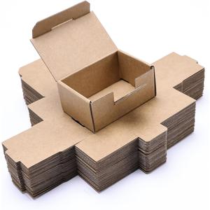 Small Shipping Boxes 3.5x2.2x1.6 Inches, 25-Pack Brown Corrugated Cardboard Boxes for Mailing, Storing, Gift Packaging