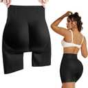 MOVWIN Padded Underwear for Women Tummy Control Shapewear Shorts Butt Lifting Panties Seamless Butt Pads for Bigger Butt (X-Large, Black)