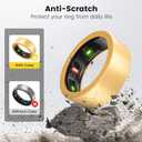 2 x Cover for UltraHuman Ring AIR/Oura Ring Gen 4/ Gen3, 3Pack Elastic Ring Case Protector for Gym and Working Out (Gold+Silver+Rosegold, M (11/12/13))