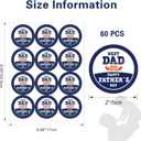 2 x G2PLUS Happy Father's Day Stickers, 60PCS Father's Day Gift Stickers, 2 Inches Round Best Dad Ever Label Sticker for Envelope Seals, Gift Wrap, Dad's Day Party Favors