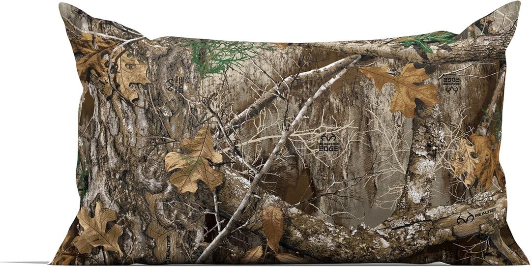 Northwest Realtree Pillowcase, Hunting Dcor, Men's Bedding, Camouflage Cabin Sheets, Set 2-Pack, 20" x 28", Xtra Green Camo