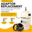 2 Pack 270100 Black Pool Valve Adaptor Replacement Kit Fit for Pentair Quad D.E. Filter, FNS Plus Filter, Clean & Clear Plus Filter
