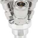 Kadimendium 3 Way Quick Coupler Quick Connect Air Hose Splitter Universal Type Male Thread Swivel Air Compressor Fittings Round Air Splitter Manifold G1/2