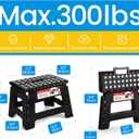 ACSTEP Folding Step Stool 9'' Tall Kids Step Stool Holds Up to 300 lb Plastic Foldable Step Stools for Kids Non-Slip Surface with Carry Handle Collapsible Stool for Home, Outdoor and Indoor(Black) (9 Inch( Pack of 1))