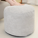 Pouf Ottoman Stuffed Round Modern Foam Filled Foot Rest Poufs for Living Room Chair Decorative 20 X 15 Inches Fluffy Pouf Foot Stool Storage Ottoman, Grey