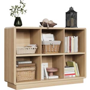 ChooChoo 6 Cube Storage Organizer, Wooden Bookcase with Storage, 43 Inch, 2-tier 6-cubes