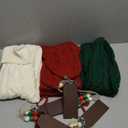 Christmas Stockings, 18 Inches Christmas Stocking with Name Tags Cable Knitted Stocking Decorations for Holiday Party Decor (2pcs Burgundy + 2pcs Green + 2pcs Ivory)