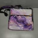 Purple Marble Waterproof Zipper Binder with Shoulder Strap, 3-Ring Trapper Keeper with Lay-Flat Design and Multiple Compartments for School & Office, Adults & Kids